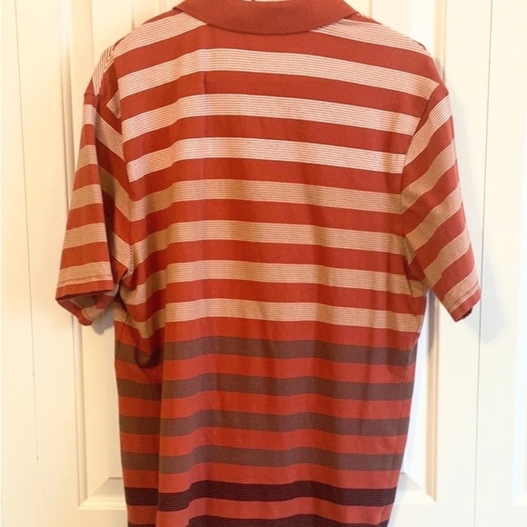 Structure Orange, Cream, Gray, and Black Polo Shirt with Gradient Stripes - Picture 2 of 5